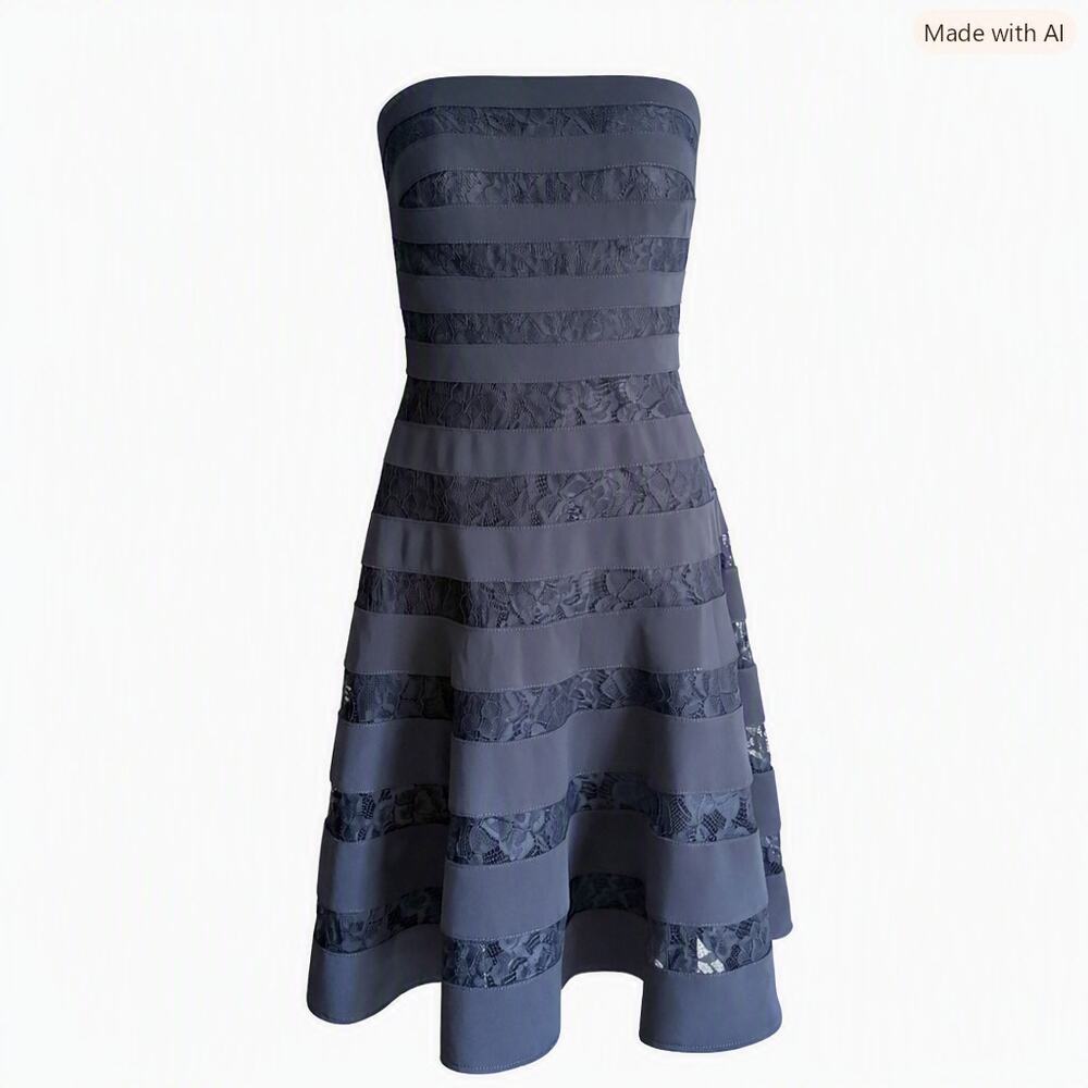 White House Black Market Strapless Cocktail Dress Size 4 Lace